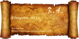 Könyves Aliz névjegykártya